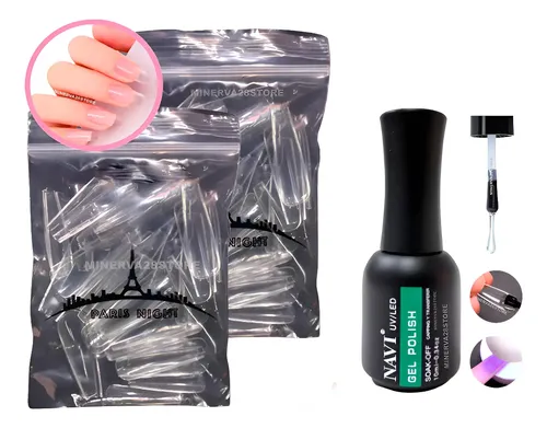 Kit Tips Soft Gel Paris Night X100, Kapping Gel Navi 10ml