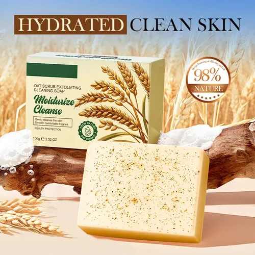Exfoliante De Avena, Jabón Limpiador Corporal, Hecho A Mano