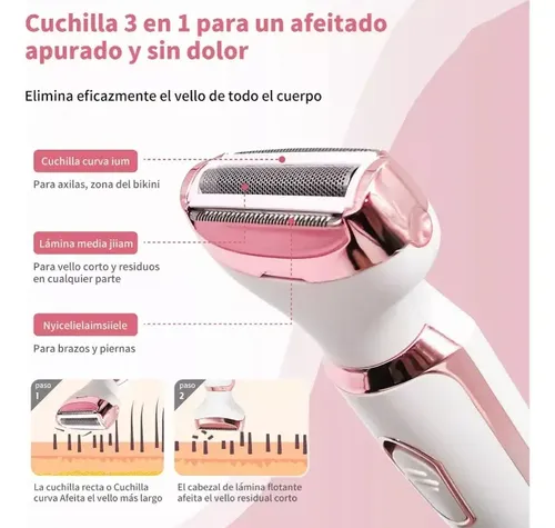 Depiladora Eléctrica 4 En 1 Portatil Usb Mujer Cuerpo Cara