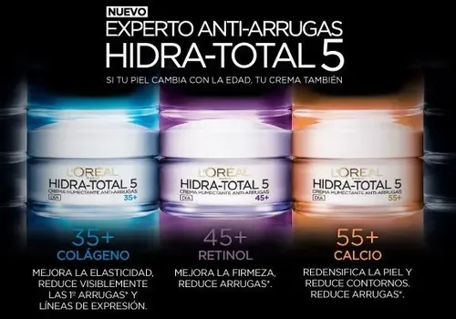 Crema Antiarrugas Hidra Total 5 Loreal 55+ Con Calcio