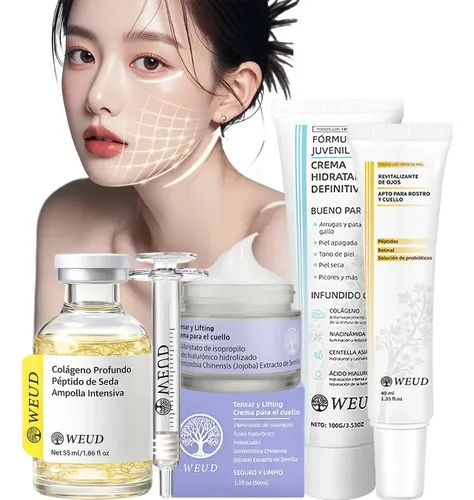 Kit Weud Antiedad Reafirm Péptidos Colágeno Rostro Y Cuello