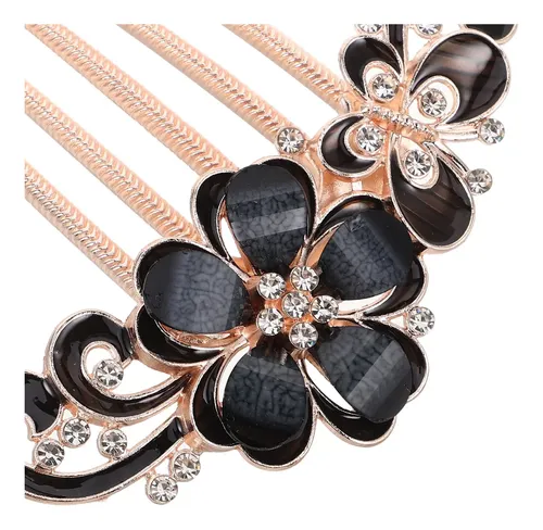 Peineta Con Diamantes De Imitación: Pinza Lateral Con Forma