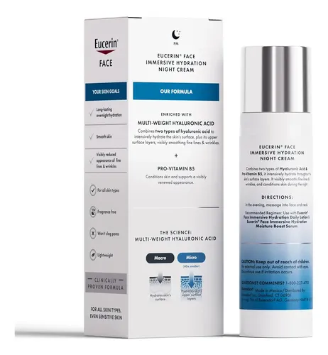 Crema De Noche Eucerin Immersive Hydration Ácido Hialurónico