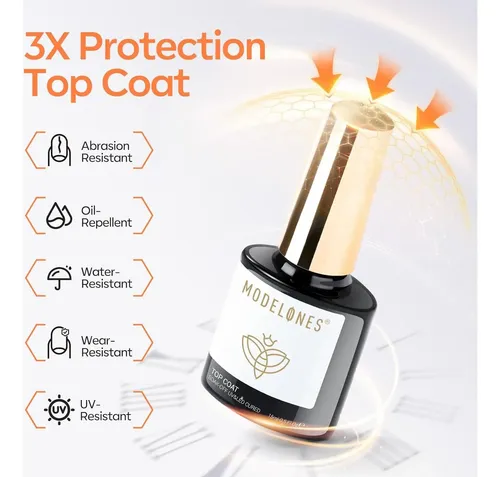 Set Base Y Top Coat Gel Modelones 15 Ml