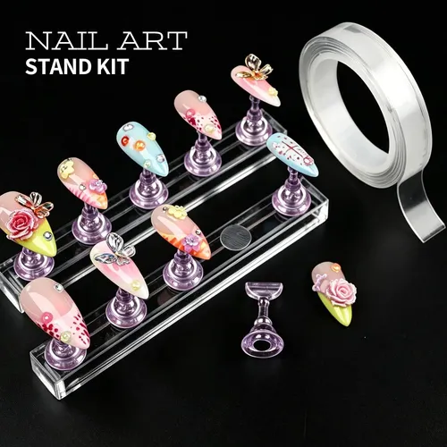 Kit De Arte En Uñas Con Brillos Y Pinceles 22 Pzs