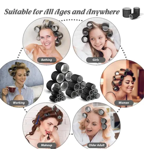 Juego De 50 Rulos Autoadhesivos Tidponra Para Cabello