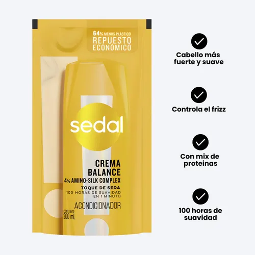Acondicionador Sedal Crema Balance 300ml Repuesto Doypack