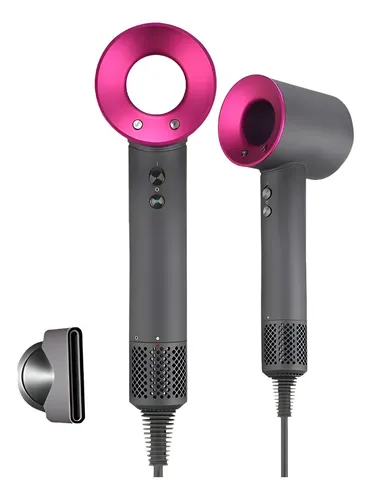 Secador De Pelo Profesional 2400w Premium F/c 3 Velocidades Color Gris / Fucsia