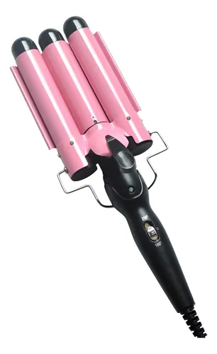 Rizador De Pelo Eléctrico De Onda Grande 3 Barril 2 Rosado