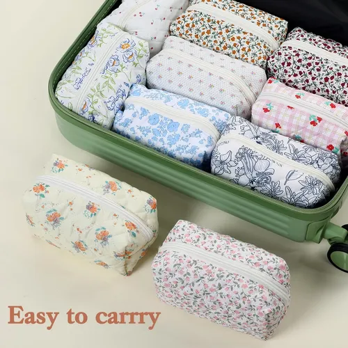 Bolsa De Maquillaje Mbaiyo, 10 Unidades, Diseño Floral, 16 X