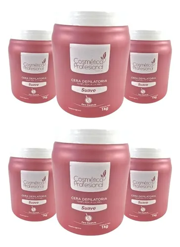 Kit X6 Ceras Templada Suave Cosmetica Profesional 1kg