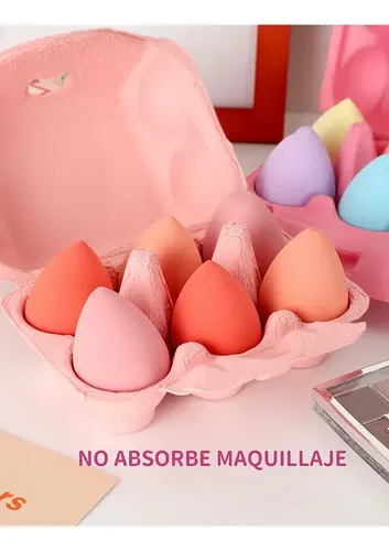 Set X6 Esponjas Maquillaje Beauty Blender Huevo En Maple Ros