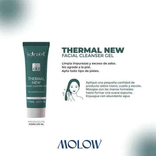 Gel De Limpieza Facial Thermal New 75ml Idraet