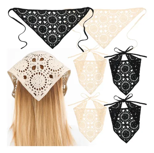 Accesorio Para El Cabello Tipo Bandana De Ganchillo, 6 Unida