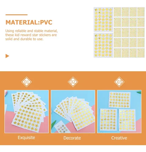 50 Hojas De Pegatinas Estrellas Adhesivas En Forma De Estrel