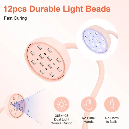 Lámpara Uv Led Para Uñas Rosa Con Sensor Y Temporizador