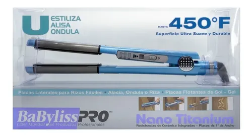 Planchita de pelo BaBylissPRO Nano Titanium U Styler BABNT2071 azul