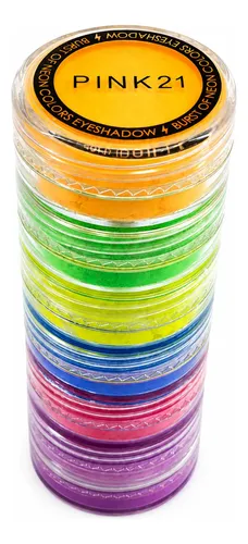 Set X 4 Sombras Ojos Volatil 6 Tonos Fluo Burst Neon Pink 21