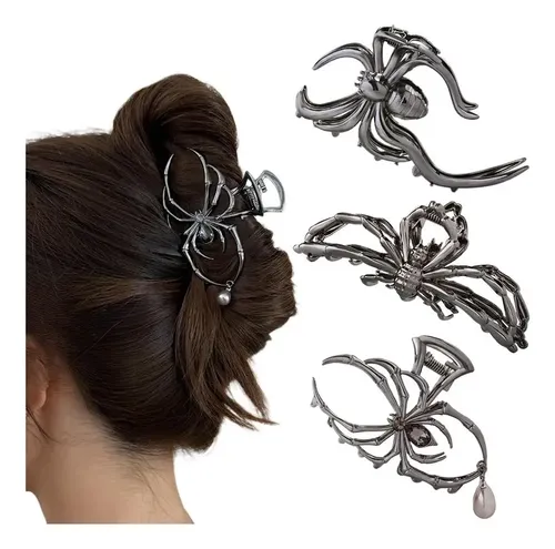 Clips De Garra Para El Cabello 3pcs Ruimo Negro Gun