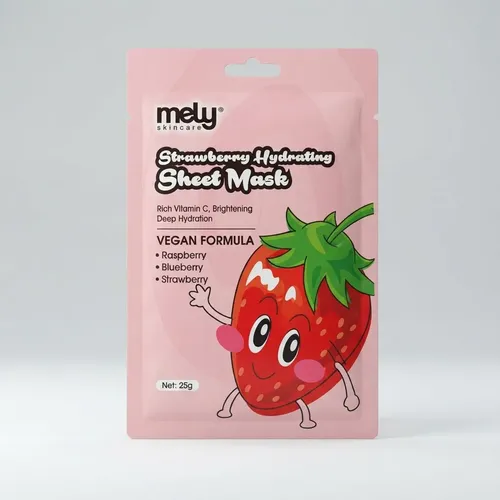 Kit X3 Mascarillas Faciales Mely Frutilla Hidratantes Vit C