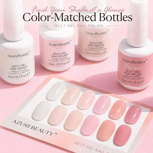 Kit Gel Uñas Jelly 6 Colores 15ml Azurebeauty