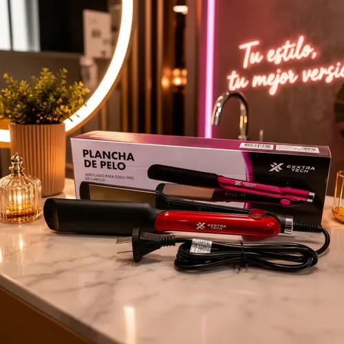 Plancha De Pelo Exxtra Tech Roja 220v Profesional