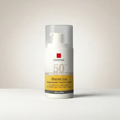 Protector Solar Lidherma F50 Con Color Facial Hipoalergenico