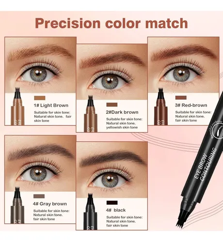 Lápiz Cejas Lanmok, 5 Colores, 4 Puntas, Waterproof