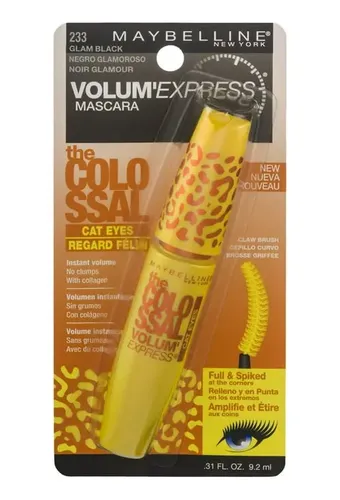 Máscara de pestañas Colossal con forma de ojos de gato Volum Express de Maybelline, color negro