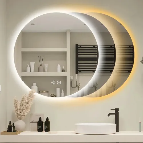 Espejo Circular Led 60cm Touch Antiempañante Luz Fria Calida R-6060