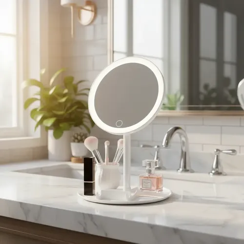 Espejo Led Tactil Portatil Blanco 3 Tonos 16 Cm