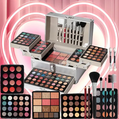 +un Set De Maquillaje De Belleza Portátil Profesional Con 12