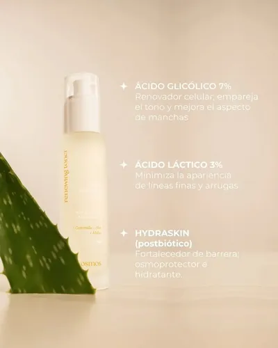 Tónico Exfoliante Kosmos Renovador con Ácido Glicólico y Láctico para Manchas 50 mL