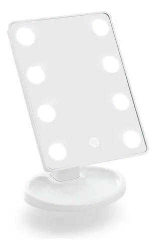 Espejo Para Maquillaje Luz Led 3 Cambios Rotación 360 Grados