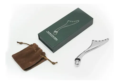 Set Profesional Gua Sha Y Rodillo Facial Acero Inoxidable