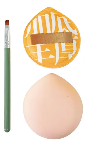 Kit Esponjas Gota 2 Unidades y Brocha Maquillaje Mely Látex