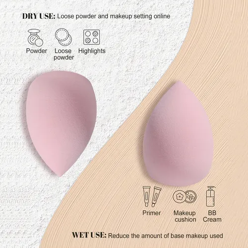 Set De Esponjas De Maquillaje X9 Con Frasco Organizador
