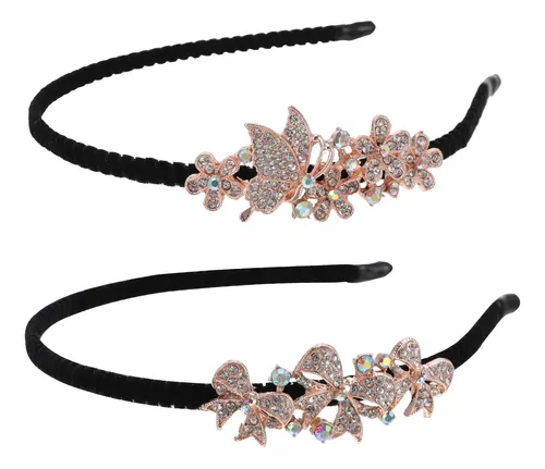 2 Diademas Con Diamantes De Imitación Para Mujer,