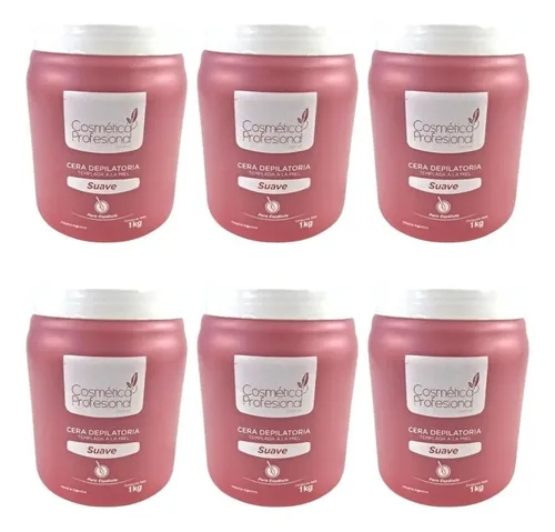 Kit X6 Ceras Templada Suave Cosmetica Profesional 1kg