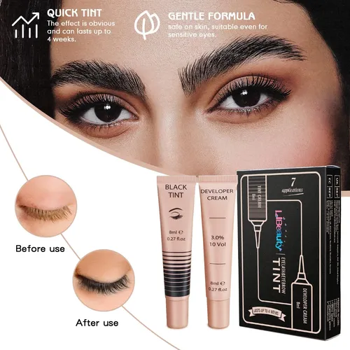 Kit De Color Negro Para Pestañas Y Cejas Libeauty Instant Ef
