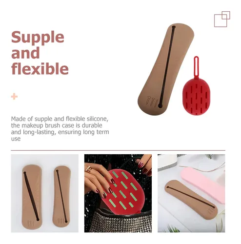 Set De Bolsas De Silicona Para Brochas De Maquillaje Con Esp