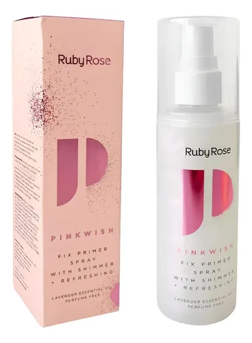 Fijador Maquillaje Shimmer Primer Spray Pink Gold Ruby Rose1