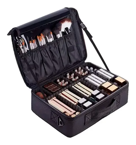 Maletin Profesional Organizador De Maquillaje Reina Casa Color Negro