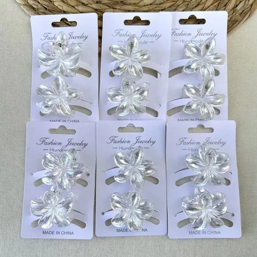 Broche Para Pelo Estilo Flor Hawaiana Holográfica