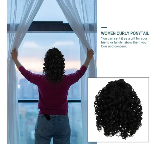 Pieza De Cabello Rizado Largo Para Coleta Con Extensión