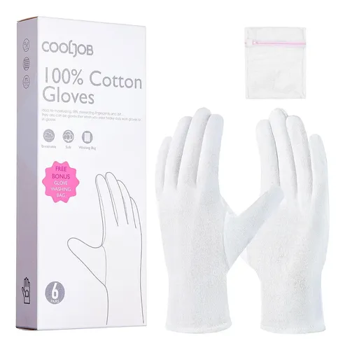 Guantes Algodón Blancos Hidratantes Para Manos Secas Chico
