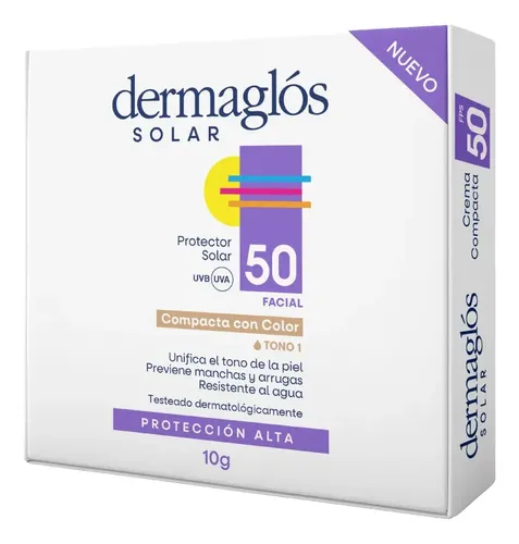 Dermaglos Protector Crema Compacta Con Color Fps50 Tono 01