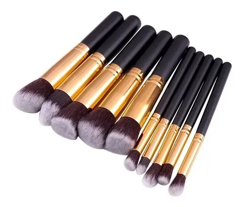 Set X10 Brocha Kabuki Para Maquillaje Makeup Profesional