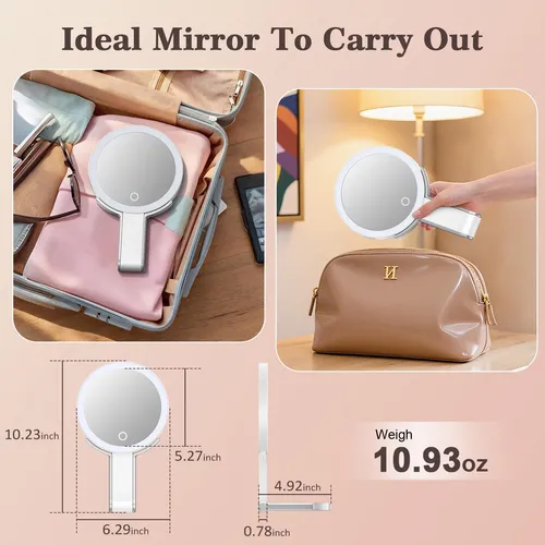 Espejo De Maquillaje De Viaje Huncab 15x/1x De Doble Cara Co