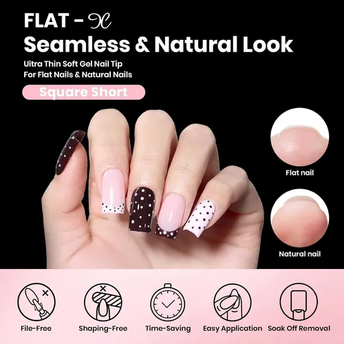 Kit De Uñas En Gel Beetles Flat-x 320 Piezas 16 Tallas Con